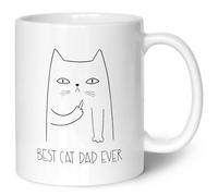 GRAVURZEILE Tasse avec inscription « Best Cat Mum & Dad » - Tasse amusante pour parents - Cadeau pour la fête des mères et des pères pour femmes et hommes - Pour elle et lui - Couleur : blanc papa