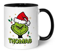 GRAVURZEILE Tasse de Noël imprimée, Grinch MiMiMiMiMi, personnalisable, passe au lave-vaisselle et au micro-ondes, tasse comme cadeau pour elle et lui, en noir et blanc