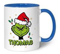 GRAVURZEILE Tasse de Noël imprimée, Grinch MiMiMiMiMi, personnalisable, passe au lave-vaisselle et au micro-ondes, idéale comme cadeau de Noël pour elle et lui, bleue