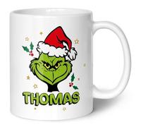 GRAVURZEILE Tasse de Noël imprimée, Grinch MiMiMiMiMi, personnalisable, passe au lave-vaisselle et au micro-ondes, tasse comme cadeau pour elle et lui, blanche