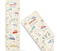 GRAVURZEILE Toise pour enfants en bois - Motif carte de voiture - Avec nom pour chambre d'enfant - Échelle mesure 80-140 cm - Dimensions : 20 x 70 x 2 cm - Cadeau de naissance pour fille et garçon