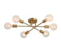 GRAWIT 6 lumières Accueil Éclairage Plafonniers Luminaire Semi Encastré Plafonniers Brossé Antique Or Éclairage Maison E27 Décor Luminaires Beautiful Scenery