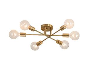 GRAWIT 6 lumières Accueil Éclairage Plafonniers Luminaire Semi Encastré Plafonniers Brossé Antique Or Éclairage Maison E27 Décor Luminaires Beautiful Scenery