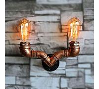 GRAWIT Style Industriel rétro en Fer forgé Conduite d'eau Applique Murale Vintage métal Applique Murale Steampunk Style Rustique Applique Murale pour décor à la Maison pub café hôtel E27 Edison