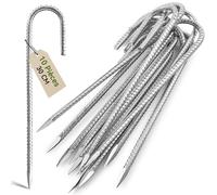 Graxury 10Pcs 30cm Piquets d'ancrage Résistants en Acier Galvanisé Antirouille avec Crochets en J pour Tentes de Trampoline - Convient pour Camp, Jardin, Abri et Balançoires