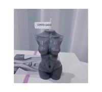 (Gray,5*5*10cm)S-Shaped Woman Body Scented Candle, Soy Wax Handmade, 5*5*10cm 2pcs