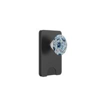 Gray and Blue Flower Lover Cute Girly Navy Floral Nature PopSockets PopWallet pour MagSafe