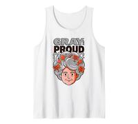 Gray and Proud My Dont Care Hair Pride Vieillir avec Attitude Débardeur
