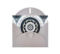 Gray BROLEO Carte de vœux avec impression totem ronde noire et blanche pour Noël, anniversaire, Saint-Valentin, anniversaire de mariage et invitations de fête