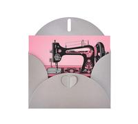 Gray BROLEO Carte de vœux vintage avec impression machine à coudre pour Noël, anniversaire, Saint-Valentin, anniversaire de mariage et invitations de fête Rose