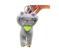 (Gray) Creative Cat Shape Keychain Charm Animal Toy Keyring Soft Plush Animal Pendant Decoration Women Backpack Accessories Gray