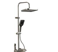 Gray Digital Display Shower Set Hot And Cold Piano Button With Atmosphere Light Bathroom Faucet Shower Head(White)