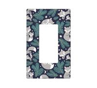 Gray Fox Green Leaf Plaque murale 1 gang Taille standard 11,2 x 6,9 cm Couvercle décoratif pour interrupteur en polycarbonate thermoplastique