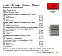 Gray, Gary - Clarinet & Piano: Bernstein, Debussy, Poulenc, Etc