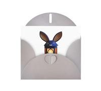 Gray HYTTER Carte de vœux imprimée Little Rabbit Lantern pour Noël, anniversaires et anniversaires de mariage