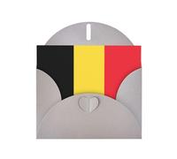 Gray JKIEGOQ Carte de vœux imprimée drapeau de la Belgique 10,2 x 15,2 cm pour Noël, Saint-Valentin, mariage, fête d'invitation