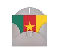 Gray JKIEGOQ Carte de vœux imprimée drapeau du Cameroun 10,2 x 15,2 cm pour Noël, Saint-Valentin, mariage, fête d'invitation