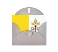 Gray JKIEGOQ Carte de vœux imprimée drapeau du Vatican 10,2 x 15,2 cm pour Noël, Saint-Valentin, mariage, fête