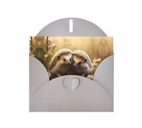 Gray JKIEGOQ Nature Lovely Hedgehog Lovers Carte de vœux 10,2 x 15,2 cm pour Noël, Saint-Valentin, mariage, fête