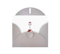 Gray MJHKXLJ Carte de vœux avec imprimé « Little house under the lighthouse » - Enveloppe incluse - Parfait pour Noël, les anniversaires, la Saint-Valentin, les mariages, etc