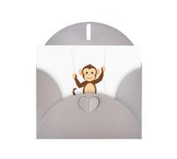 Gray MJHKXLJ Carte de vœux avec imprimé « Little Monkey on the swing » nacré - Enveloppe incluse - Parfait pour Noël, les anniversaires, la Saint-Valentin, les mariages, et plus encore