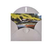 Gray MJHKXLJ Carte de vœux avec imprimé pêche à la mouche et à la truite avec enveloppe incluse Idéal pour Noël, anniversaires, Saint-Valentin, mariages et plus encore