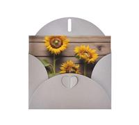 Gray MJHKXLJ Carte de vœux avec trois tournesols sur bois nacré - Enveloppe incluse - Parfait pour Noël, les anniversaires, la Saint-Valentin, les mariages et plus encore