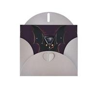 Gray MJHKXLJ Carte de vœux nacrée avec imprimé chauve-souris fantôme noir - Enveloppe incluse - Parfait pour Noël, anniversaires, Saint-Valentin, mariages, et plus encore