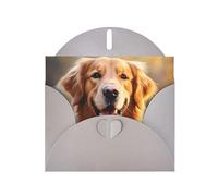 Gray MJHKXLJ Carte de vœux nacrée avec imprimé chien Golden Retriever - Enveloppe incluse - Parfait pour Noël, anniversaires, Saint-Valentin, mariages et plus encore