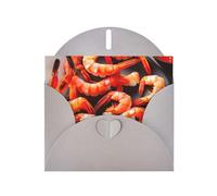 Gray MJHKXLJ Carte de vœux nacrée avec imprimé crevettes - Enveloppe incluse - Parfait pour Noël, anniversaires, Saint-Valentin, mariages, et plus encore