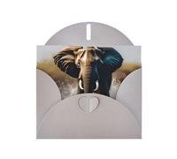 Gray MJHKXLJ Carte de vœux nacrée avec imprimé éléphant africain - Enveloppe incluse - Parfait pour Noël, anniversaires, Saint-Valentin, mariages et plus encore