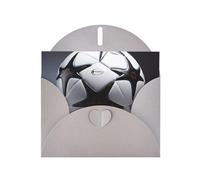 Gray MJHKXLJ Carte de vœux nacrée avec imprimé football noir et blanc - Enveloppe incluse - Parfait pour Noël, les anniversaires, la Saint-Valentin, les mariages et plus encore