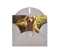 Gray MJHKXLJ Carte de vœux nacrée avec imprimé Golden Retriever - Enveloppe incluse - Parfait pour Noël, les anniversaires, la Saint-Valentin, les mariages, et plus encore