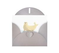 Gray MJHKXLJ Carte de vœux nacrée avec sceau de patinage sur glace - Enveloppe incluse - Parfait pour Noël, anniversaires, Saint-Valentin, mariages, et plus encore