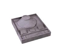 (Gray) Multifunctional Jewelry Drawer Tray Soft Velvets Storage Plate for Rings Elegant Necklace Bracelets Earring Organizer Gray