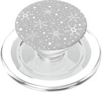 Gray Snowflakes Pattern Winter Christmas Holidays Snow PopSockets PopGrip pour MagSafe