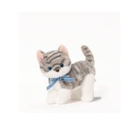 (Gray Stripes)Adorable peluche chat noeud debout pour enfant anniversaire cadeau collection et