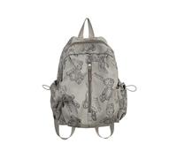 (Gray) Student School Backpack Women Backpack All-matching Daypacks Girls Full Print Backpack Travel Backpack for Daily Work White