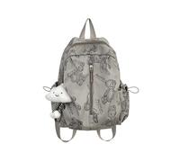 (Gray) Student School Backpack Women Backpack All-matching Daypacks Girls Full Print Backpack Travel Backpack for Daily Work White