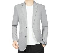 Gray Two Button Travel Sport Coat Mens Slim Fit Blazers Fashionable Business Casual Suit Jacket for Work(M)
