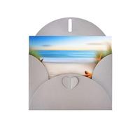 Gray WHJSHOP Beach Carte de vœux Motif étoiles de mer et terres - Papier nacré haut de gamme avec effet nacré double face