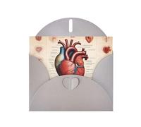 Gray WHJSHOP Carte de vœux avec imprimé graphique humain en forme de cœur - Papier nacré double face haut de gamme effet perle avec boucle d'amour et enveloppe en papier nacré
