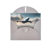 Gray WHJSHOP Carte de vœux imprimée avion haute altitude - Papier nacré haut de gamme double face effet perle Love Buckle enveloppe en papier perlé