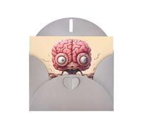 Gray WHJSHOP Carte de vœux imprimée cerveau humain - Papier nacré double face haut de gamme effet perle avec boucle d'amour et enveloppe en papier perlé