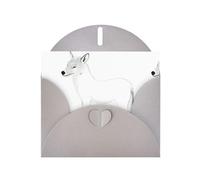 Gray WHJSHOP Carte de vœux imprimée Loup féroce simple traits - Papier nacré haut de gamme double face effet perlé avec boucle d'amour et enveloppe en papier nacré