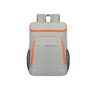 (Gray with Orange)Unisex Fashion Backpack Ice Insulation Bag Leak-Proof Outdoor Picnic Bag for Men Women Kids