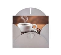 Gray YYHWHJDE Carte de vœux avec image tasse à café et grains de café 15,2 x 10,2 cm avec effet perle double face et encre respectueuse de l'environnement