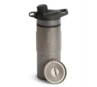 GRAYL GeoPress Bouteille purificateur d'eau en titane de 710 ml avec couvercle de cuisson - Filtre pour randonnée, camping, survie, voyage (noir caché)