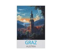 Graz Austria，Jigsaws Puzzles 1000 Pieces Classic Jigsaws Educational Games Toys，Best Gift for Adults and Kids（38x52cm）-FR11