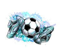 Graz Design 187 Sticker mural décoratif pour chambre d'enfant Motif chaussures de football et ballon 745 x 1000 mm